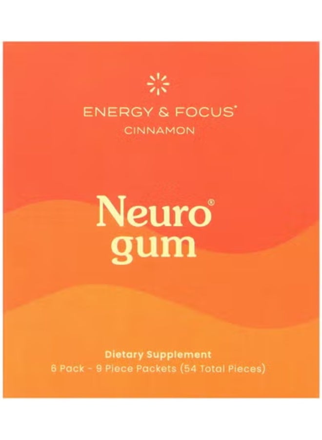 Neuro علكة الطاقة والتركيز - 40 ملغ كافيين طبيعي بالقرفة، 54 قطعة - Image 2